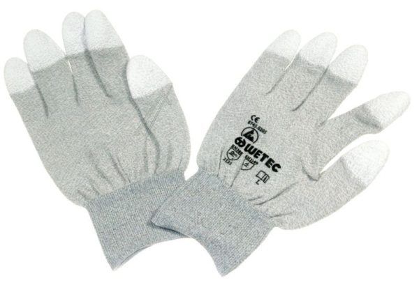 8745.0205 ESD-HANDSCHOENEN MET PU-VINGERTOPPEN,  MAAT: L