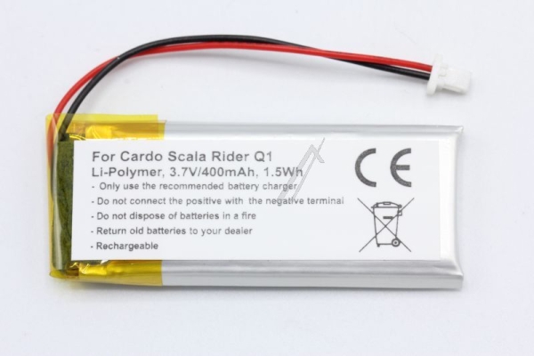 3,7V-400MAH LI-POLYMER KOPTELEFOON ACCU VOOR CARDO