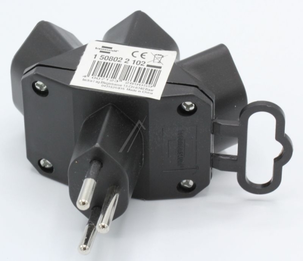 1508022102 3-FACH ABZWEIGSTECKER T13 STERNFÖRMIG SCHWARZ *CH*