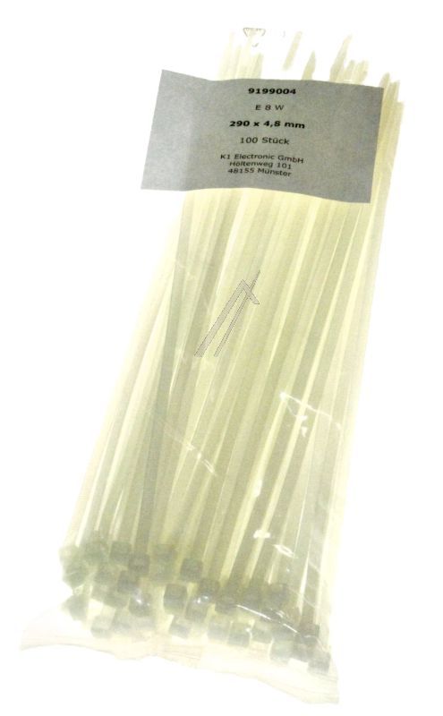 E 8 W KABELBINDER 292MM WIT 100 STUKS