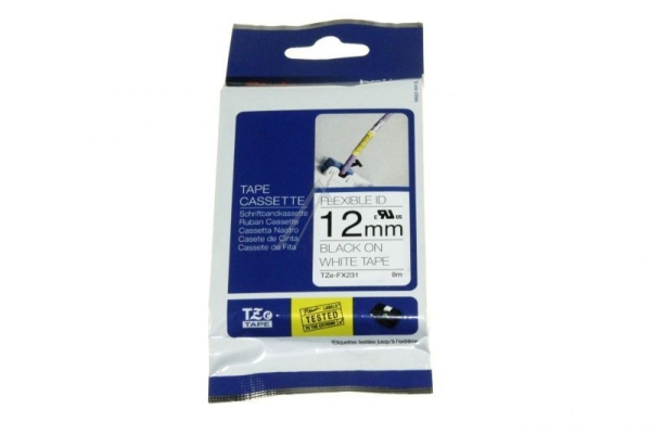 TZE-FX231 INKTLINT BROTHER ZWART/ WIT 12MM/ 8M FLEXI TAPES LAMINI