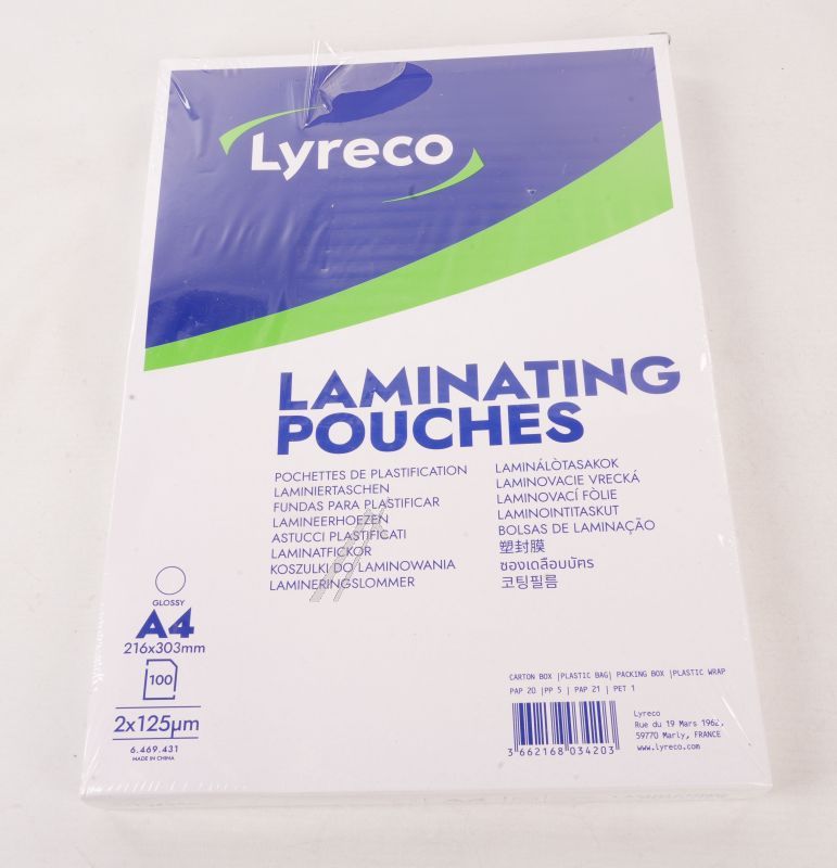 8016325 LAMINEERFOLIE 2 X 125 MICRON VPE 100 ST