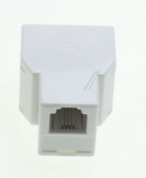 WESTERN-SPLITTER RJ11, 6P/ 4C,  WIT,  STEKER -> 2 X CONTRA