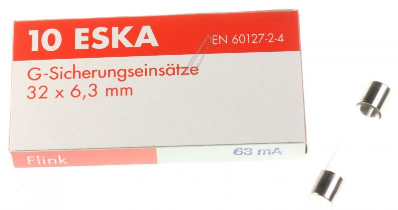 0,063A-F US ZEKERING SNEL 6,3X32MM. INH:10ST. ROHS-CONFORM