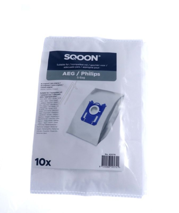 STOFZUIGERZAKKEN 10 STUKS,  ALTERNATIEF V AEG /  ELECTROLUX 9001684811, 9001684746 EN 9001684589