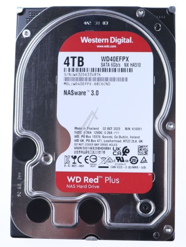 WD40EFPX WD RED PLUS 4TB SATA 6GB/ S 8,9CM 3,5ZOLL 258MB CACHE INTERNAL HDD BULK
