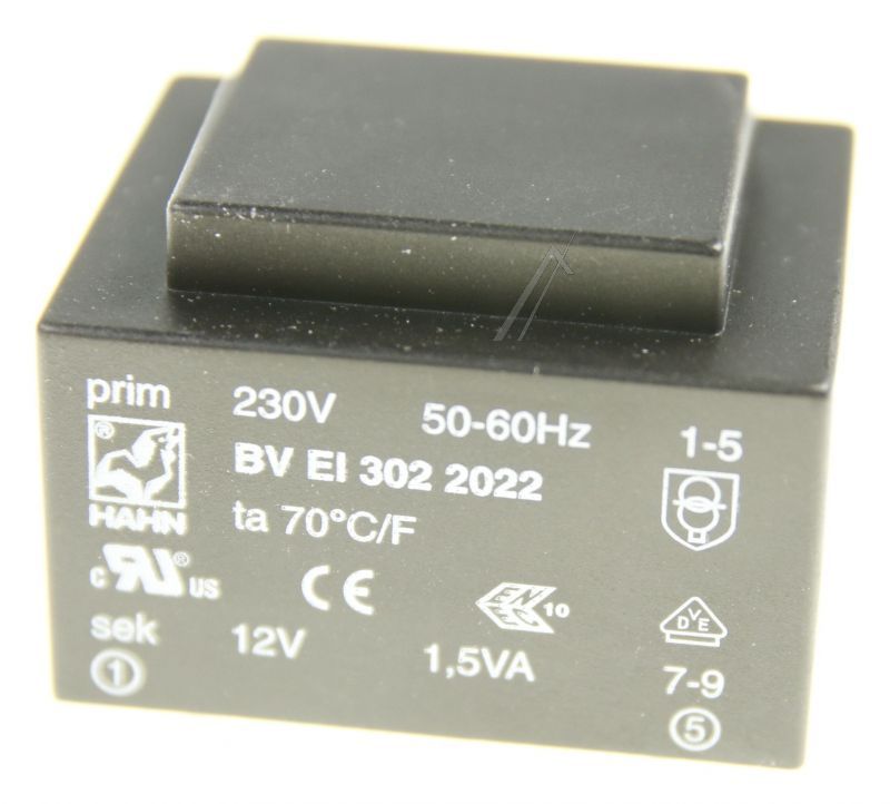 12V-125MA BVEI3022022 PRINTTRAFO 230V EI30 1,5VA 32,6X27,6X23,7MM 125MA