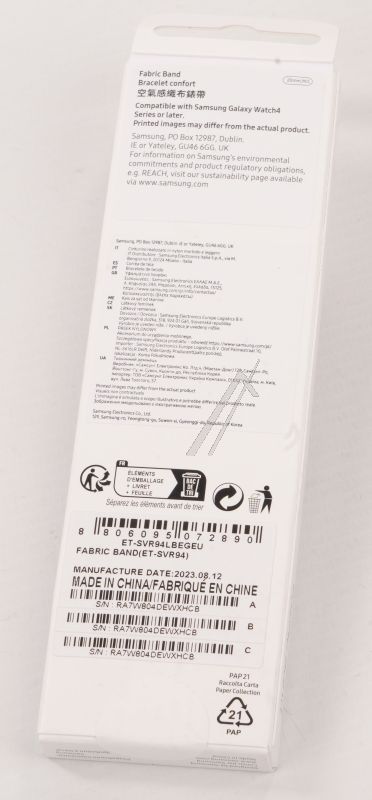 ET-SVR94LBEGEU SAMSUNG STOFFARMBAND (BREIT, M/ L) FÜR WATCH, SCHWARZ