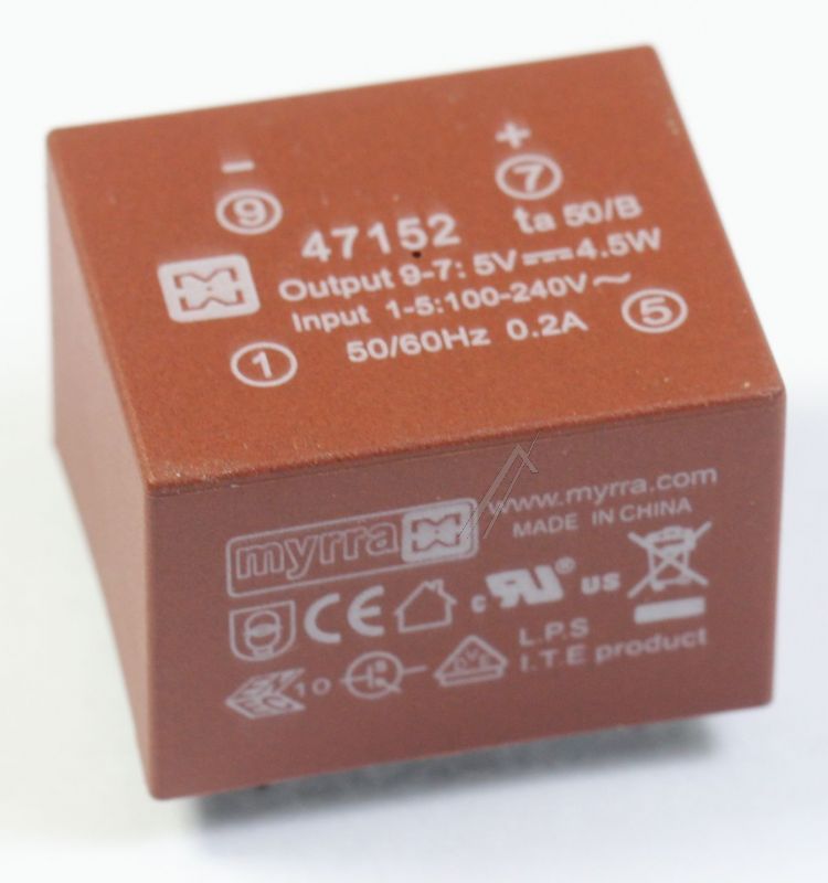 31,7X21,8X26,7MM 47152 MYRRA PRINT-NETZTEIL EI30, 5VDC, 4,5W