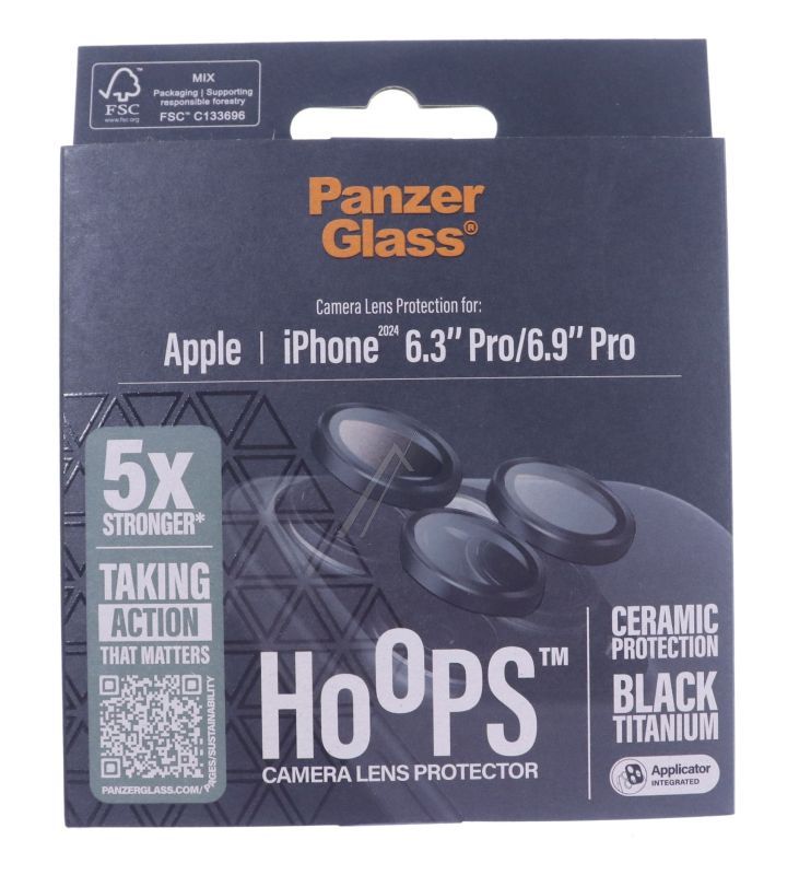 1282 PANZERGLASS HOOPS KERAMISCH LENSBESCHERMER IPHONE 16 PRO, IPHONE 16 PRO MAX