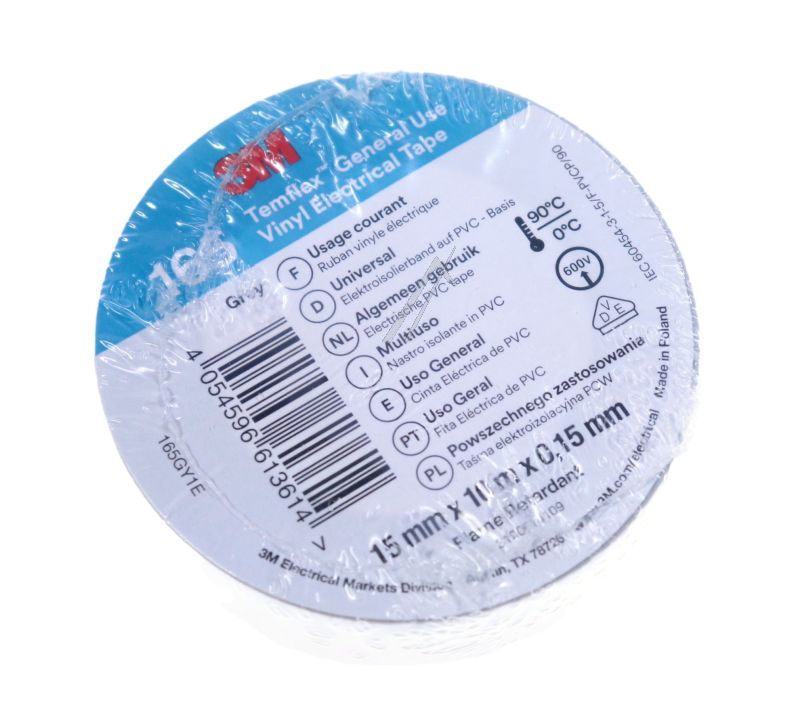 TEMFLEX 165 GREY R ISOLATIETAPE ROOD L=10M, B=15MM