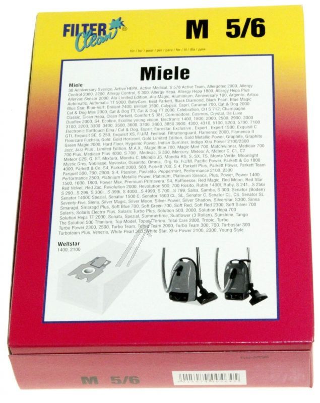 M5/ 6 000108-Z STOFZUIGERZAKKEN VOOR MIELE, 5 STUKS 1 1 FILTERS