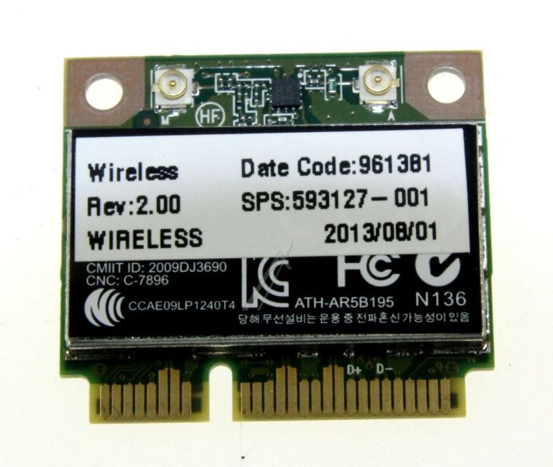 593127-001 COMPAQ WLAN-KAART B/ G/ N HALF MINICARD MALBEC