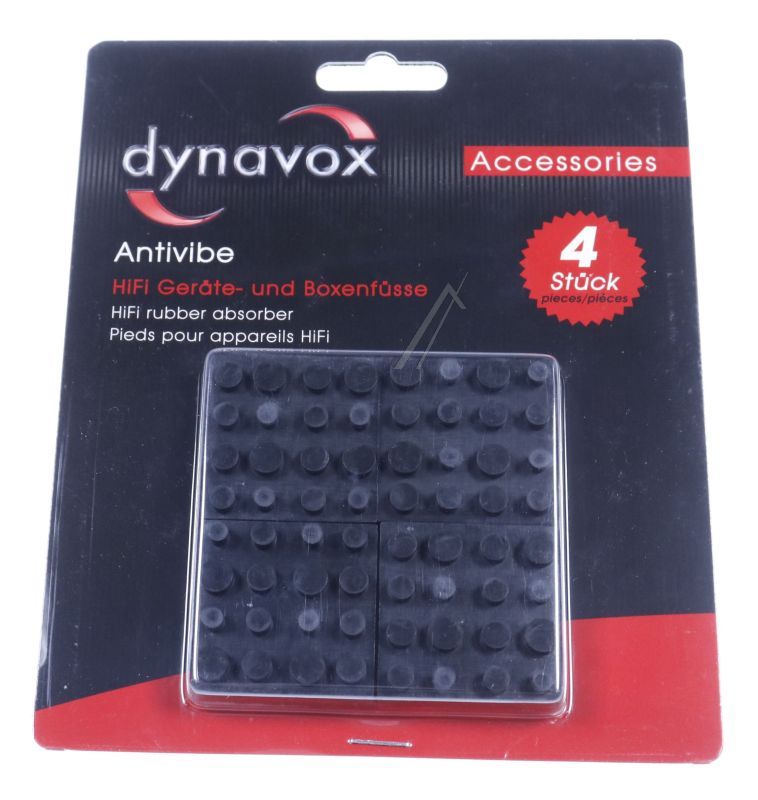 ANTIVIBE HIFI-ANTI-TRILVOETEN RUBBER, VIERKANT 40X40MM, SET VAN 4
