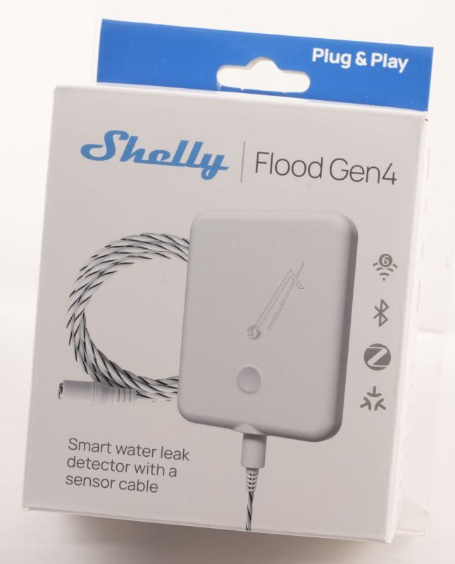 248619 SHELLY_FLOOD_GEN4 SHELLY - FLOOD GEN4" WATERLEKKAGE- & REGENSENSOR MET WLAN/ BLUETOOTH