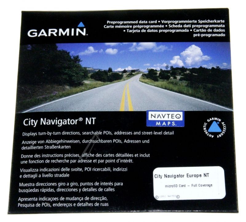 010-10680-50 GARMIN DATAKAART MICROSD/ SD CITY NAVIGATOR NT EUROPA 2009